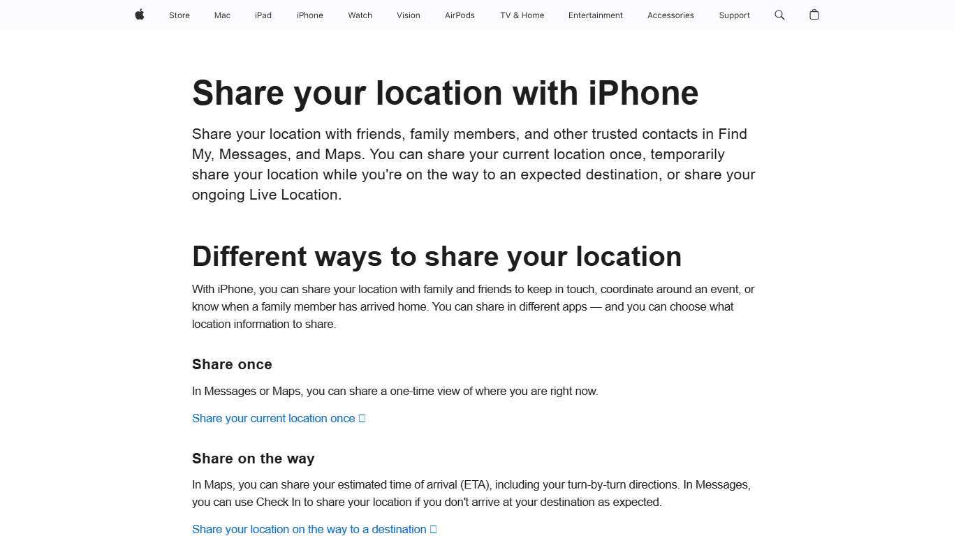 Share your location with iPhone - Apple Support